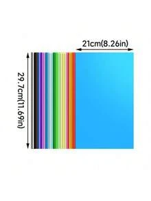 60 Sheets A4 Cardboard, 30 Color Handmade Colored Hard Cardboard, Children's And Student Enlightenment Teaching Materials, Paper Learning Supplies Back To School - Multicolor - View 3