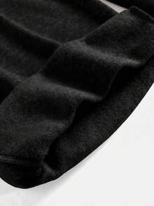 SHEIN Girlism 青少年女孩春夏黑色雪花印花修身紐約英文刺繡羅紋針織長袖連身衣與休閒極簡復古街頭風雪花印花休閒長褲2件套 - 黑色 - 查看 6