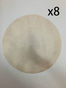 Hotel/Restaurant Round Placemats, PVC Non-Slip Waterproof Table Mats, Gold/Silver Heat Insulation Coasters, Washable, Protect Surface, Suitable For Wedding, Christmas, Party, Home Kitchen Dining Decor - Multicolor - View 17