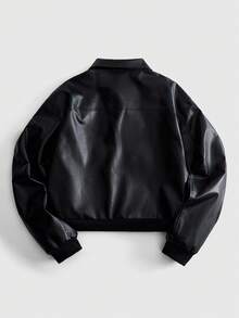 ROMWE MEN Street Life Jaket Komuter Serbaguna untuk Pria - Hitam - View 2