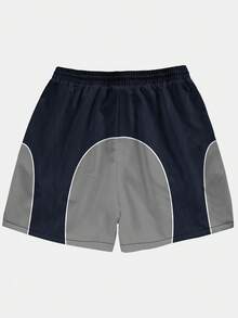 Gritte Field Men's Colorblock Patchwork Sports Shorts - Multicolor - View 2