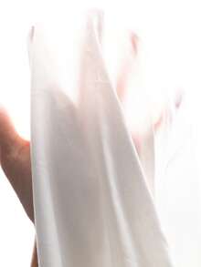 SHEIN 女童優雅時尚簡約翻領花瓣袖修身純色可拆卸珍珠蝴蝶結春秋上衣 日常百搭校園風 - 白色 - 查看 6