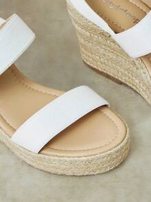 Styleloop Sandalias de plataforma y cuña para mujer - Blanco - Ver 4