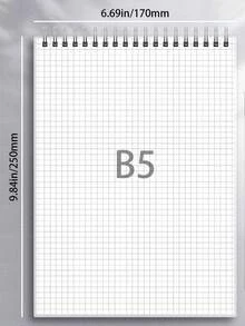 1 buah Buku Catatan Berpetak A5/B5/A4, Jilid Spiral, Sampul PP Keras, Pola Petak Minimalis, Alat Tulis Penting untuk Kembali ke Sekolah, Hadiah Pesta Halloween & Natal, Perlengkapan Sekolah - Putih - View 16