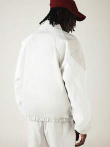 SUMWON Oversized Zip-Up Track Jacket With Raglan Sleeves Star Logo And Elastic Hem Spring Casual Outerwear - Multicolor - View 2