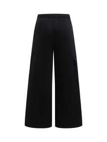 Tween Boy Patch Decor Drawstring Waist Pocket Casual Sweatpants - Black - View 3