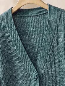 Rusticease Suéter de punto casual de otoño para mujeres de mediana edad con decoración floral 3D, otoño e invierno - Verde - Ver 6