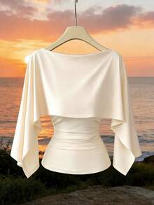 SHEIN Clasi Plus Size Women's Sleeveless Scoop Neck Elastic Knit Top, Elegant Daily Versatile Slim Fit T-Shirt Fall - Multicolor - View 1
