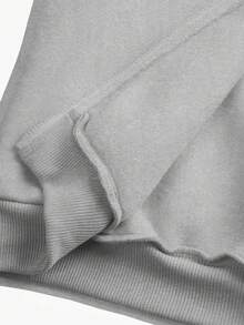 SHEIN 兒童青少年女孩灰色刺繡休閒老錢風長袖寬鬆運動衫套裝 2件組，適合秋冬城市度假與學校穿著 - 淺灰色 - 查看 16