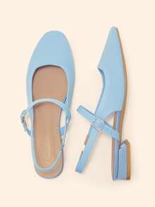 CUCCOO BASICS Ladies Mary Jane Flats Daily Fashion Comfortable Versatile Casual Flats, Suitable For Walking Travel And Vacation - Sky blue - View 4
