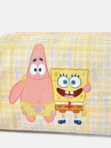 SpongeBob SquarePants | SHEIN 1件裝 化妝包 多用途超大容量 極輕量便攜 耐用百搭實用 時尚簡約休閒度假風 中性運動可愛卡通風 拼色透氣耐磨 可折疊防塵易收納 適合假期、戶外工作、辦公室、通勤、旅行，適合作為禮物，年輕女性與上班族的理想選擇 - 海星 - 查看 3