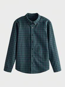 Lornavo Men's Plaid Casual Versatile Daily Wear Long Sleeve Shirt - Royal Blue - View 3