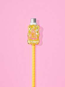 LOONEY TUNES X SHEIN 數據線保護套，適用於 iPhone 充電器，4 件組手機線材保護套，充電器保護套（不含數據線） - 黃色 - 查看 4