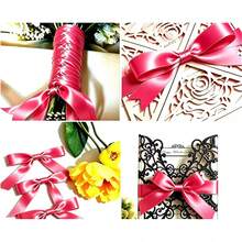 1 Roll Of Polyester Satin Ribbon - Gift Box, Candy Box, Cake Box, Fresh Flower Decoration Ribbon (Machine Dyed With Slight Color Difference) - Watermelon red - View 6