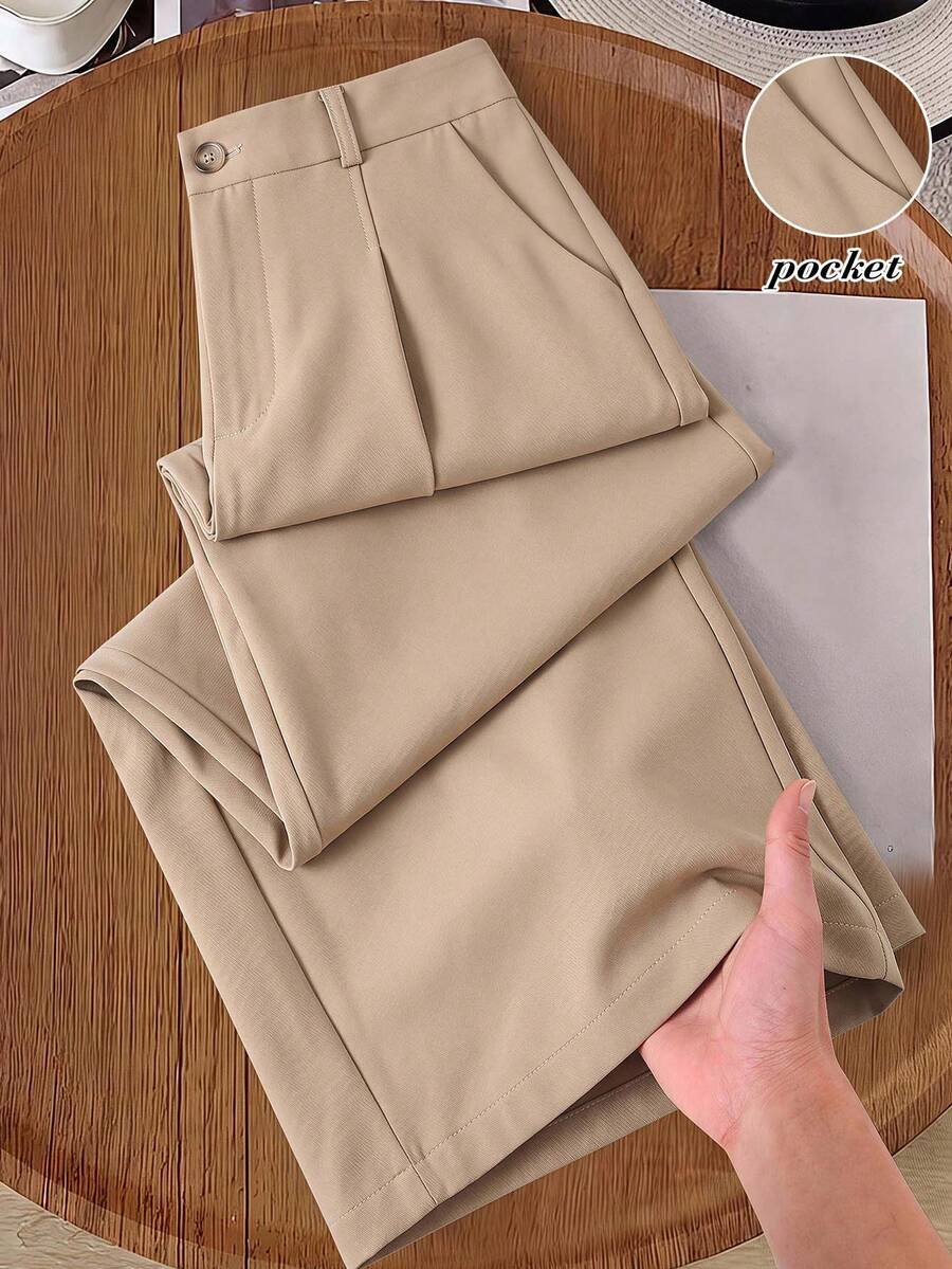 Rusticease Business Sports Elegant Women's Waist Tie Brown Striped Straight Leg Loose Casual Pants Winter Clothes Autumn Clothes Women's Country Pants