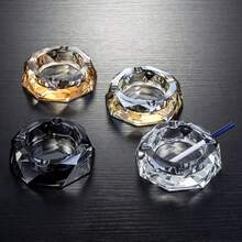 1件水晶玻璃菸灰缸 雪茄香菸菸灰缸座 家用辦公室桌面裝飾 - 彩色 - 查看 4