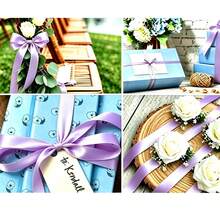 1 Rollo de Cinta de Satén de Poliéster - Caja de Regalo, Caja de Caramelos, Caja de Pastel, Cinta de Decoración de Flores Frescas (Teñida a Máquina con Ligera Diferencia de Color) - Morado - Ver 7