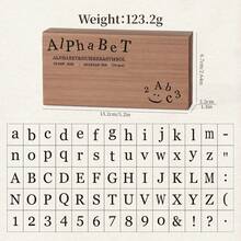 [4 Styles Available] 70pcs/Box Wooden Stamp Set, Uppercase & Lowercase Letters + Numeric Symbols, DIY Creative Stationery, Handmade Gift - one-size - View 18
