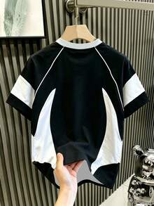 Chillumni Men's Letter Print Colorblock Casual Everyday T-Shirt - Multicolor - View 2