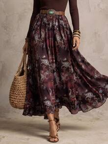 Solivie Women's Printed A-Line Skirt, Autumn New Arrival - Multicolor - View 7