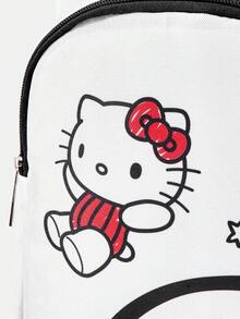 HELLO KITTY AND FRIENDS | SHEIN 白色素描風單肩包，休閒可調節肩帶胸包，星球圖案 - 白色 - 查看 3