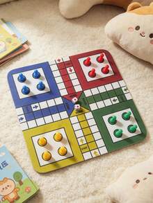 A Travel Version Of The Flying Chess Game Set, Featuring A Brand-New 9.5-Inch Folding Rubber Chessboard With 16 Pieces And 1 Dice, Suitable For Classic Portable Strategy Games And Family Learning. - Multicolor - View 4