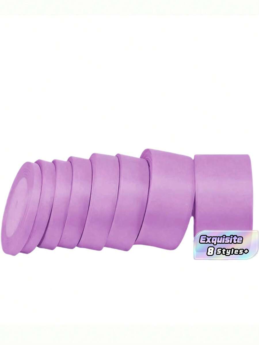 1 Rollo de Cinta de Satén de Poliéster - Caja de Regalo, Caja de Caramelos, Caja de Pastel, Cinta de Decoración de Flores Frescas (Teñida a Máquina con Ligera Diferencia de Color) - Morado - Ver 1