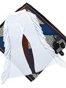 Swim SXY Solid Color Sheer Ruffle Cover Up And Long Pants - White - View 3