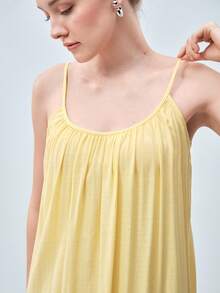 Softvol 1pc Women's Sexy Camisole Backless Nightgown - Yellow - View 7