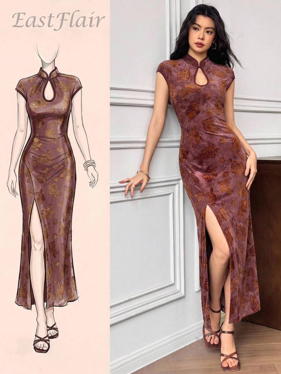 EastFlair Women Long Dresses Dinner Old Rose - Purple - View 1