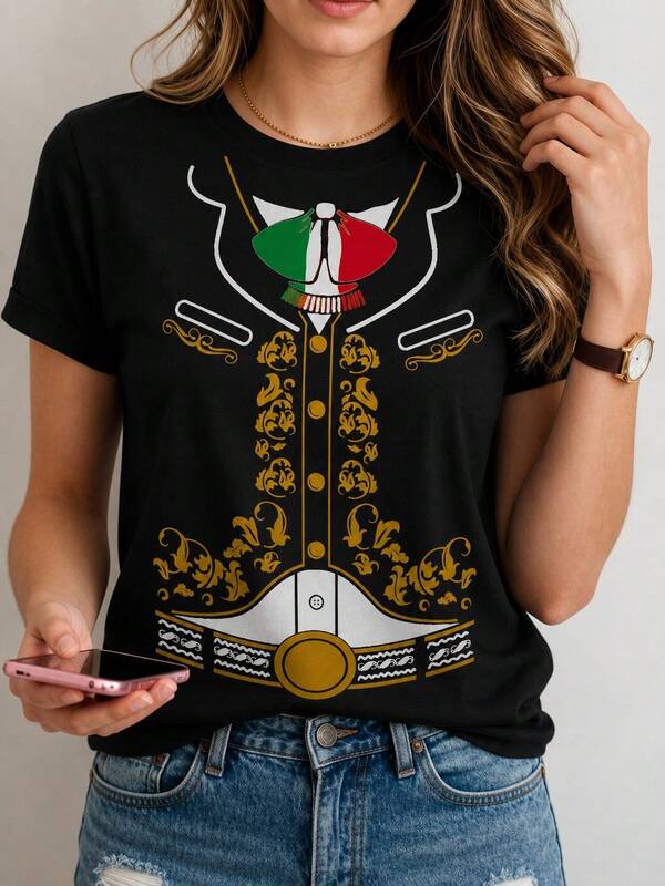 T-Shirt Graphic T-Shirt Lady Skirt Skirt Printed Light Round Neck Pretty Comfortable Party Festivals Comfortable Fresh Modern Youth Urban Aesthetic Me