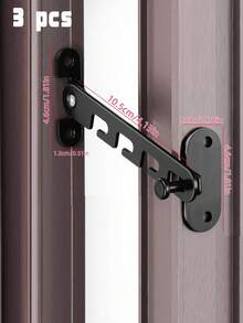 1/3 Pieceswindow Limit Lock, Metal Protective Window Lock, Sliding Window Lock, Window Lock, Protection, Home Decoration. - Black - View 4
