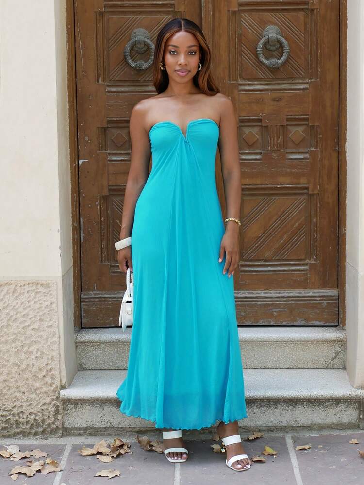 flowy blue beach dress Yess Loren Women's V-Neck Strapless Plunging Maxi Dress,Teal Summer Casual Holiday Vacation,A-Line Party Clubwear Bohemian Elegant This dress is designed Mcat.Dress Skirt Bardot Sabrine Lace Maxi Size:15-16Y