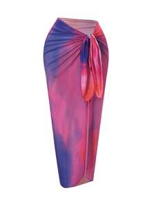 Swim Shayni Set Burkini 3 Potong Wanita Kasual Modis Motif Tie-Dye Colorblock - MultiWarna - View 3