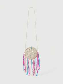 ROMWE Kawaii Casual Vacation Diagonal Shoulder Bag - Beige - View 5
