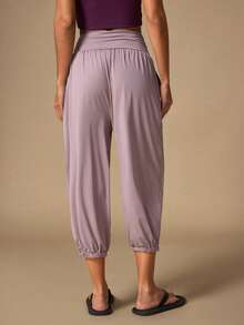 Nuvra Women's Solid Color Pleated Casual Yoga Outdoor Sports Long Pants - Brown - View 2