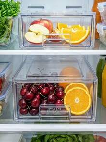 1pc Pull-Out Transparent Storage Box For Fridge To Organize Fruits, Vegetables, And Drinks, Keeps Kitchen Fresh Without Mixing Flavors - Clear - View 7