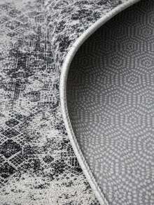 Alfombra de pasillo/alfombra de área con impresión digital antideslizante y lavable, alfombra de sala de estar, diseño moderno, estilo moderno, escandinavo, bohemio y clásico, 100% poliéster, fabricada en Turquía - Blanco Crema - Ver 2