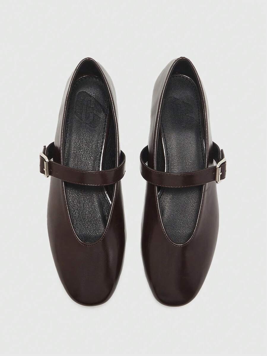 CUCCOO BIZCHIC Women's Fashion Commuter Versatile Casual Mary Jane Flat Shoes For Christmas Spring Shoes - Dark coffee, - View 1