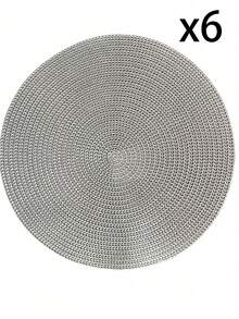 Hotel/Restaurant Round Placemats, PVC Non-Slip Waterproof Table Mats, Gold/Silver Heat Insulation Coasters, Washable, Protect Surface, Suitable For Wedding, Christmas, Party, Home Kitchen Dining Decor - Multicolor - View 20