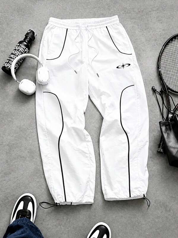 Sport MetroGents Men's Drawstring Waist Colorblock Casual Daily Travel Sports Long Pants