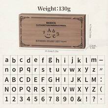 [4 Styles Available] 70pcs/Box Wooden Stamp Set, Uppercase & Lowercase Letters + Numeric Symbols, DIY Creative Stationery, Handmade Gift - one-size - View 21