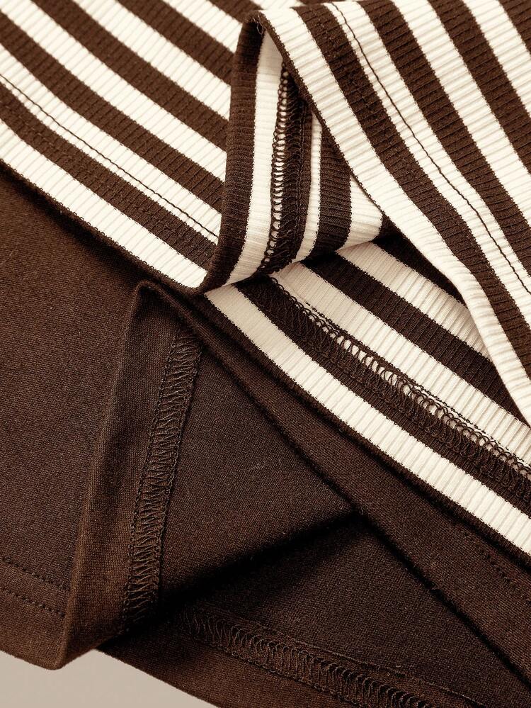 SHEIN BASICS 2 Potong Atasan Wanita - Coffee Brown - View 5