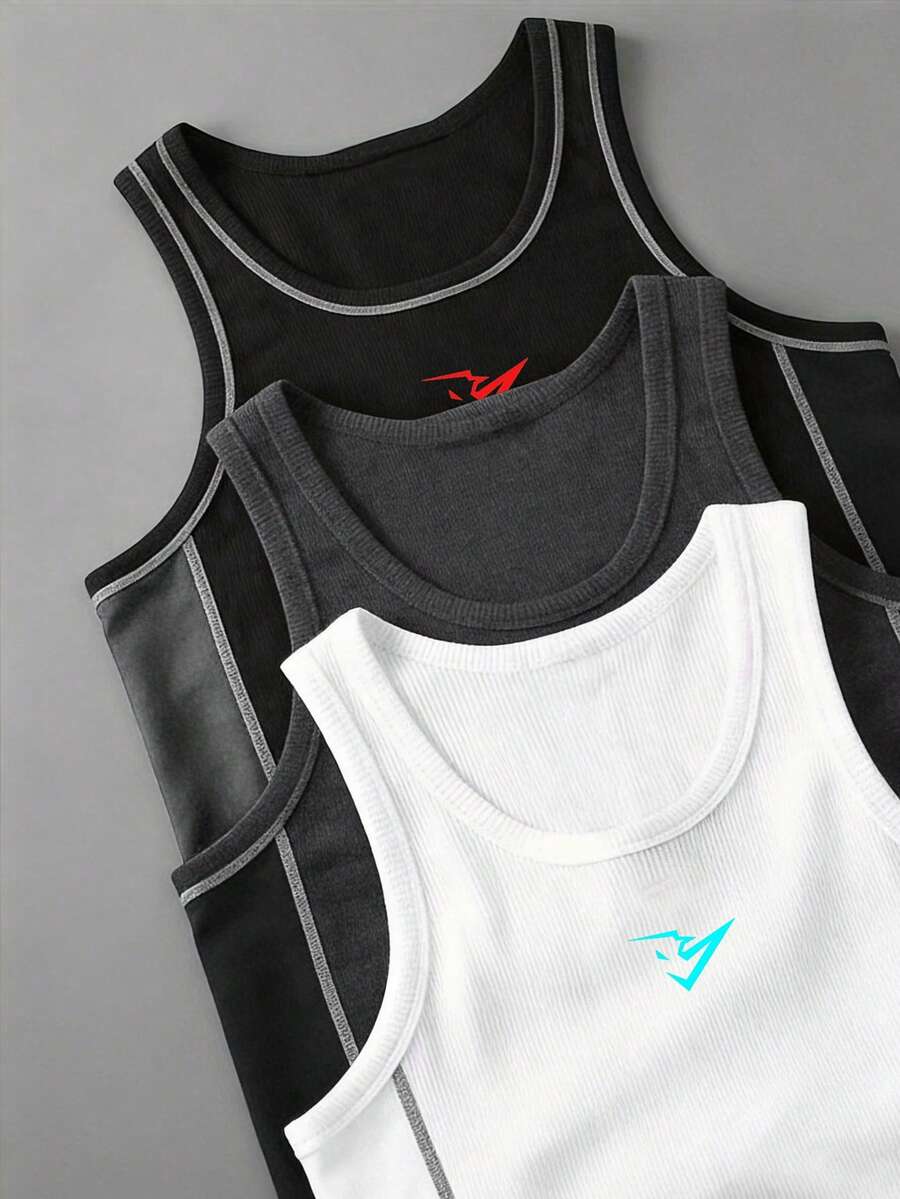 Gym Rark 男士運動背心，跑步、健身、戶外休閒 - 彩色 - 查看 1
