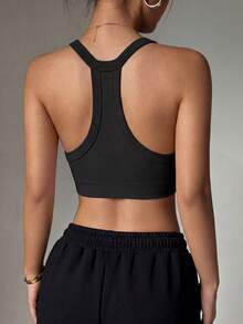 SHEIN Dewbera 1pc Women's Black Sports Bra With Removable Pads For Running, Cycling, Fitness, Outdoor Casual Activities, Wearable, New Hot-Selling - Black - View 2