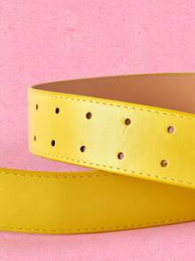 Popjeli 1Pc Yellow Y2K Millennial Spice Girls Metal Airy Rabbit Ears Decorated Ladies Belts, Suitable For Music Festivals, Parties, Dates, Etc - Yellow - View 6