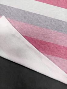 EMERY ROSE Sudadera con cuello redondo y cremallera con estampado de rayas texturizadas, estilo minimalista americano para mujer de talla grande - Multicolor - Ver 6