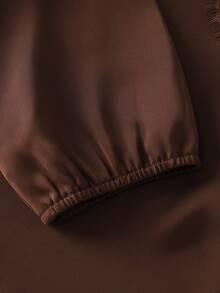 Balvessa Women's Elegant Commute Shirt And Skirt 2 Pieces Set - Brown - View 5