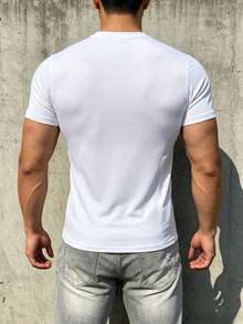 Gym Rark Men's Solid Color Casual Versatile Daily Travel Sports T-Shirt, Gym - White - View 2
