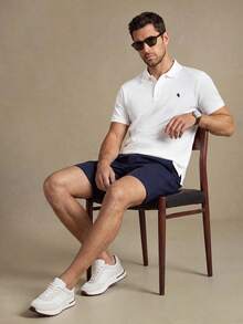Lornavo Men's Cotton Summer Casual Versatile White POLO Shirt Golf - White - View 6